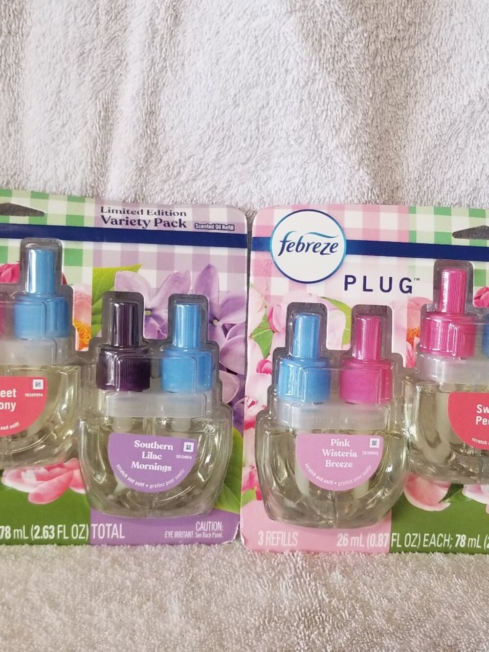 2 Febreze Plug Scented oil Refill Variety Pack Sweet Peony Limited Edition